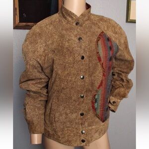 VTG 80's Koos Van Den Akker Patchwork Suede Leather Bomber Baseball Jacket S M